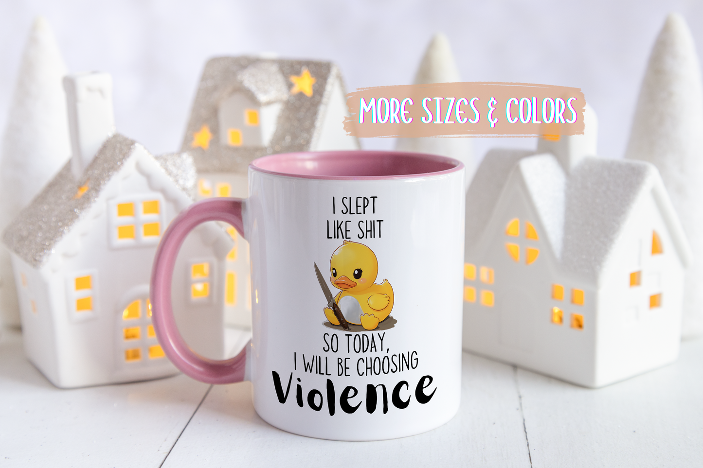 I Slept Like Sh*t So Today I Will Be Choosing Violence Mug – Funny Duck Mug | Cute Angry Bird Coffee Gift
