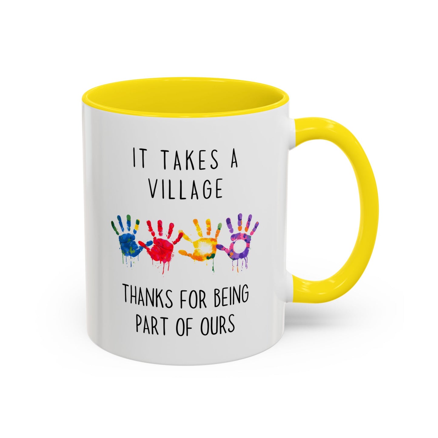 It Takes A Village Mug | Custom Made Thank You Gift | Teacher, Caregiver, or Team Appreciation Coffee Cup
