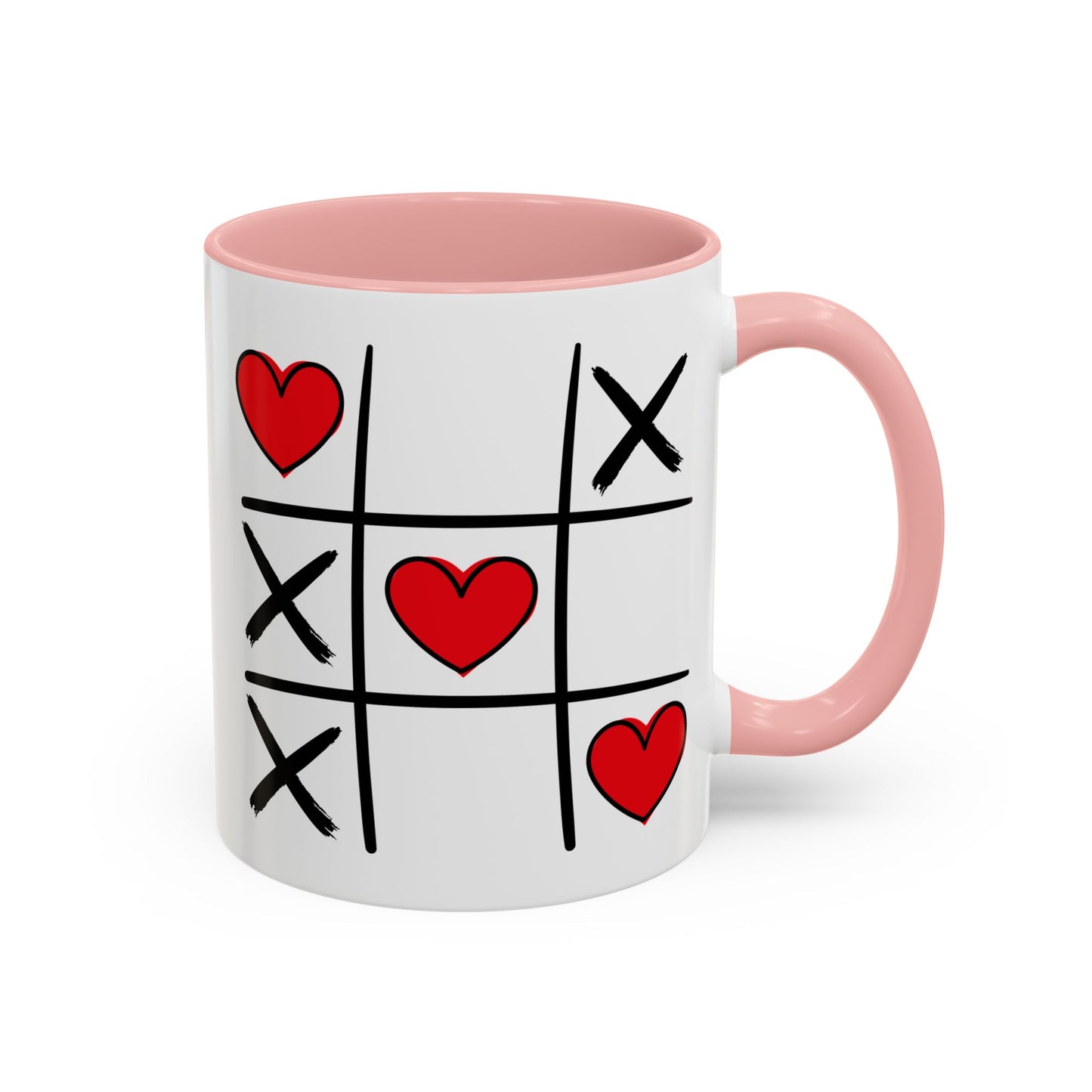 Tic Tac Toe Hearts Mug – Cute Valentine’s Day Coffee Mug | Romantic Gift for Couples, Girlfriends & Boyfriends