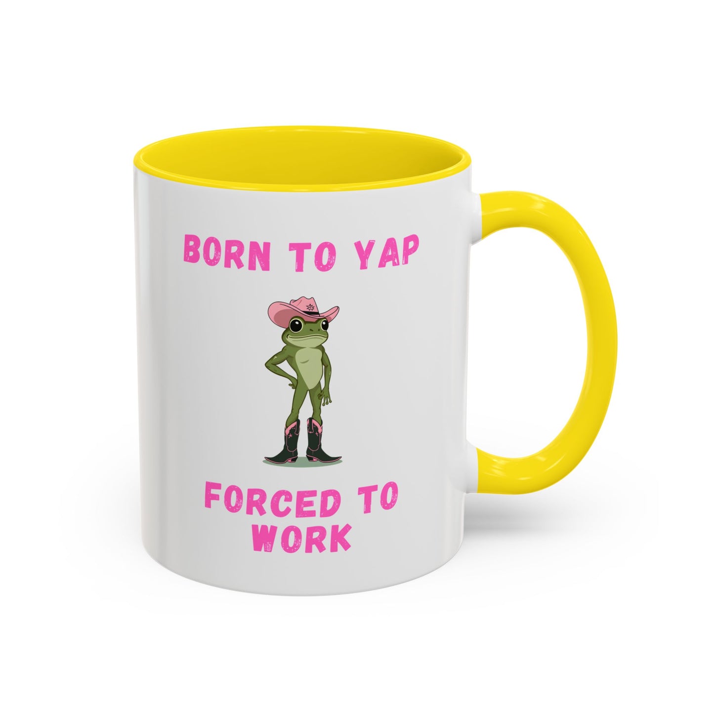 Born To Yap Forced To Work Mug | Funny Frog Coffee Cup | Custom Made Gift for Coworkers & Friends