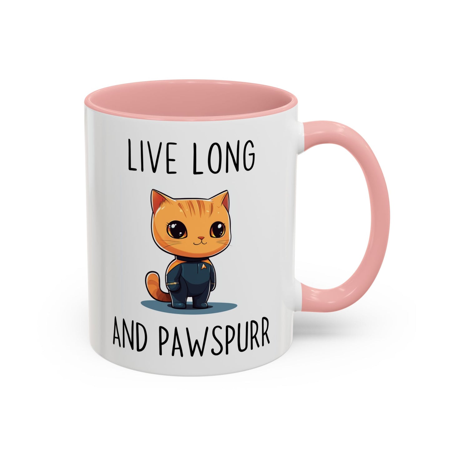Live Long and Pawspurr Mug | Funny Cat Lover Gift | Custom Made Coffee Cup for Sci-Fi Fans