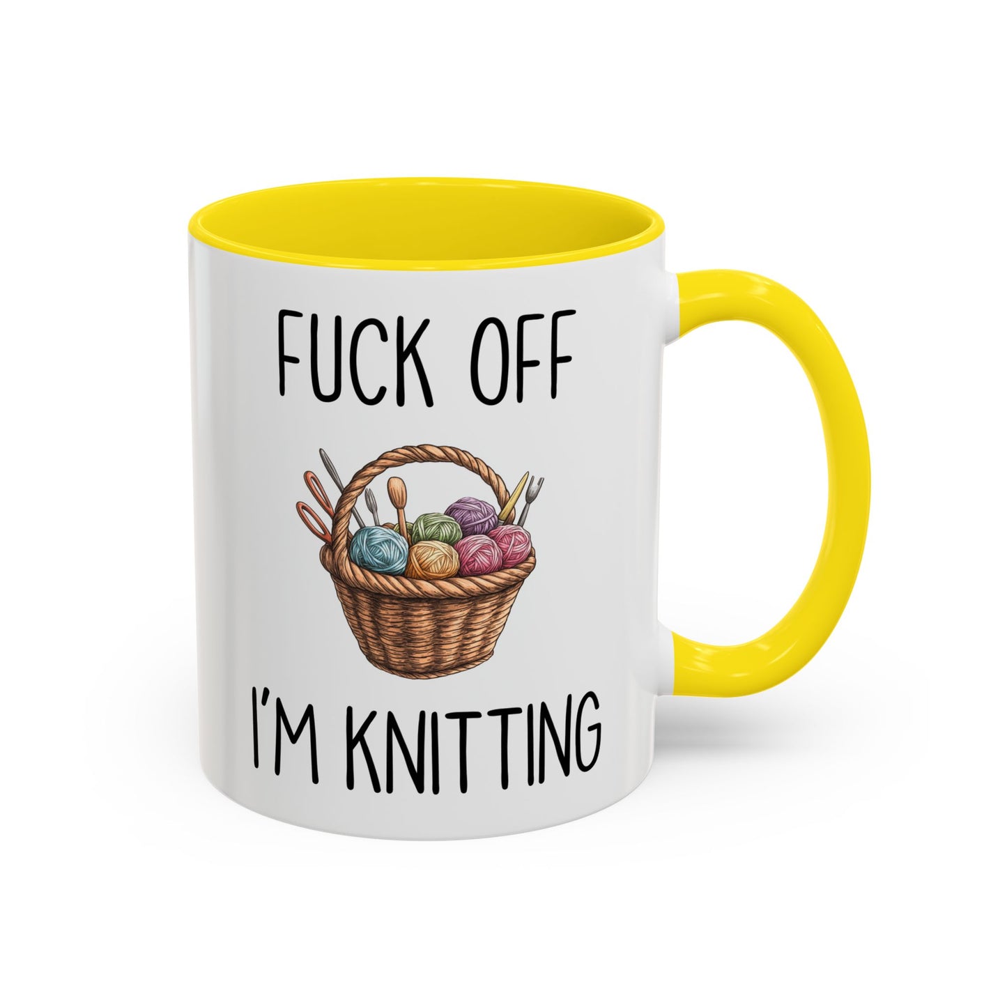 Back Off I’m Knitting Mug | Funny Knitter Gift | Custom Made Yarn Lover Coffee Cup