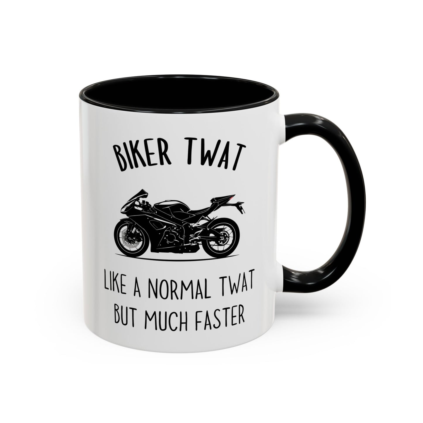 Funny Biker Mug | Motorcycle Rider Gift | Custom Made Coffee Cup for Bikers – “Like a Normal Person But Much Faster”