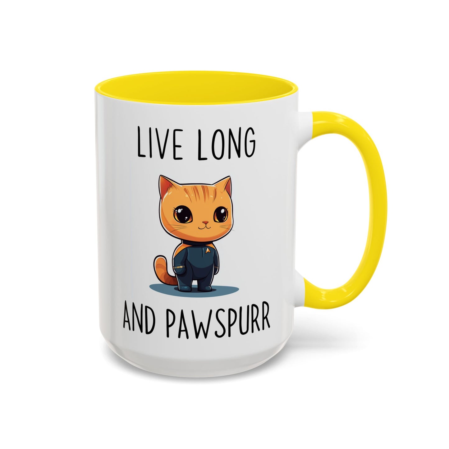 Live Long and Pawspurr Mug | Funny Cat Lover Gift | Custom Made Coffee Cup for Sci-Fi Fans
