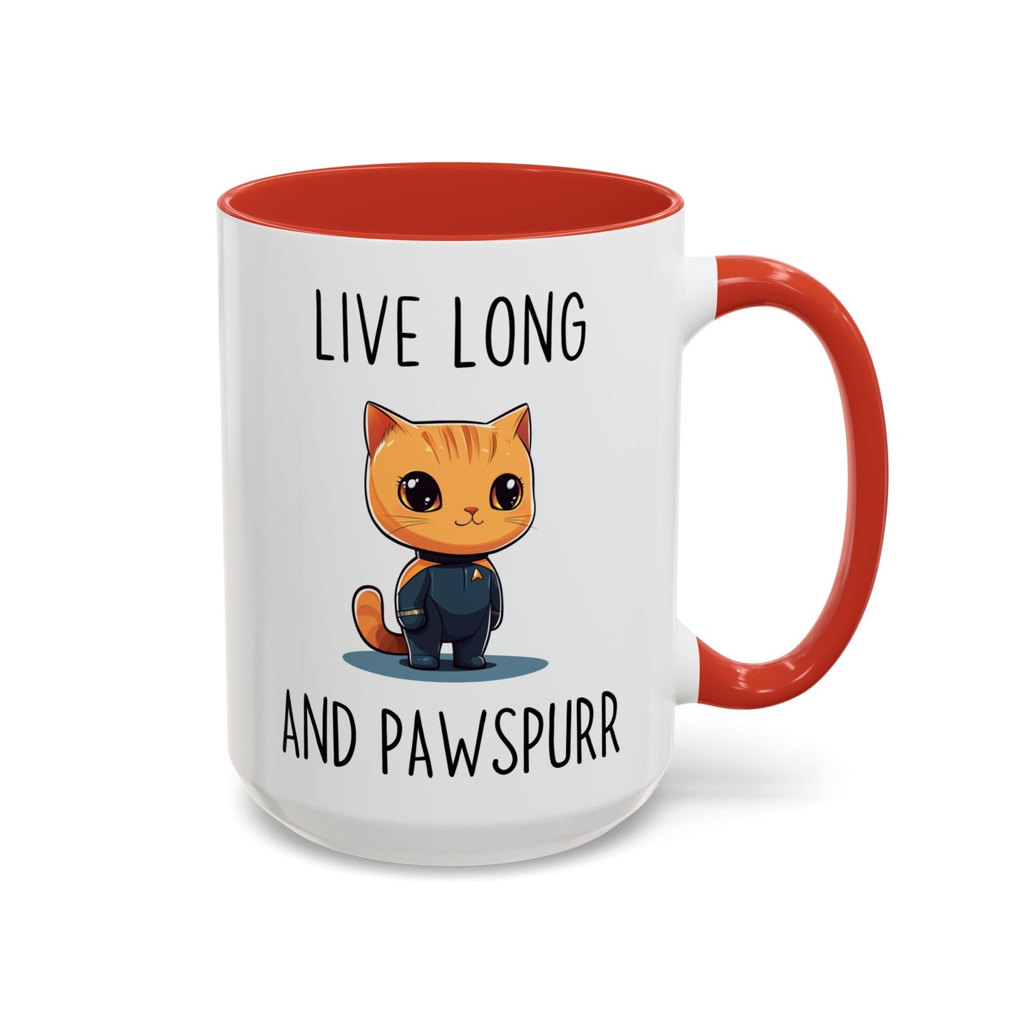 Live Long and Pawspurr Mug | Funny Cat Lover Gift | Custom Made Coffee Cup for Sci-Fi Fans
