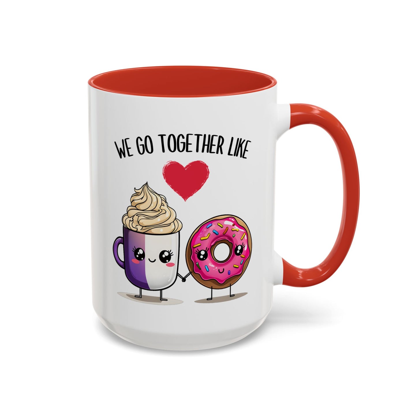 We Go Together Like Coffee and Donuts Mug – Cute Couple Mug | Funny Valentine’s Day Gift for Him or Her