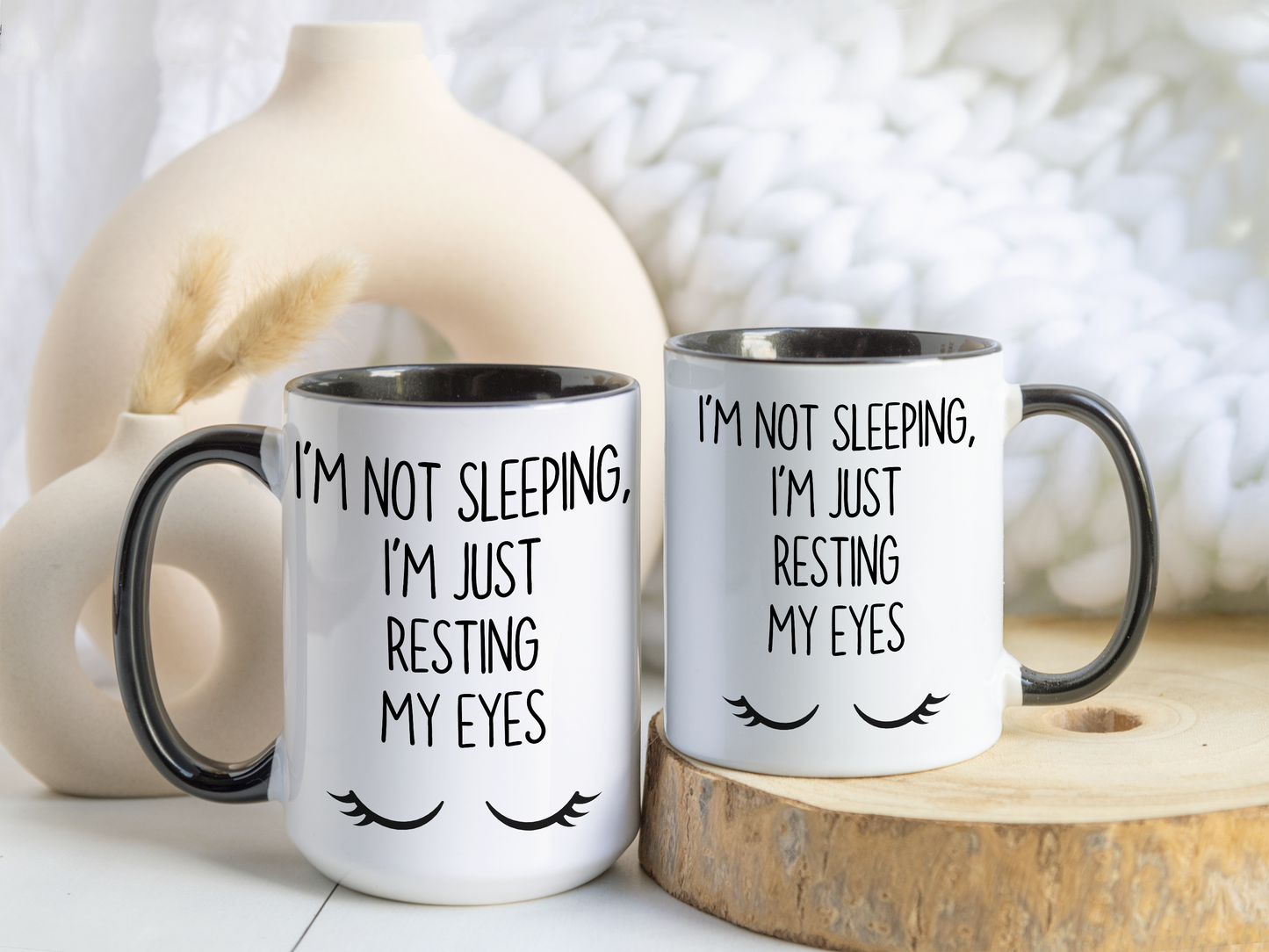 I’m Not Sleeping I’m Just Resting My Eyes Mug – Funny Sleepy Coffee Cup | Relatable Work Humor Gift
