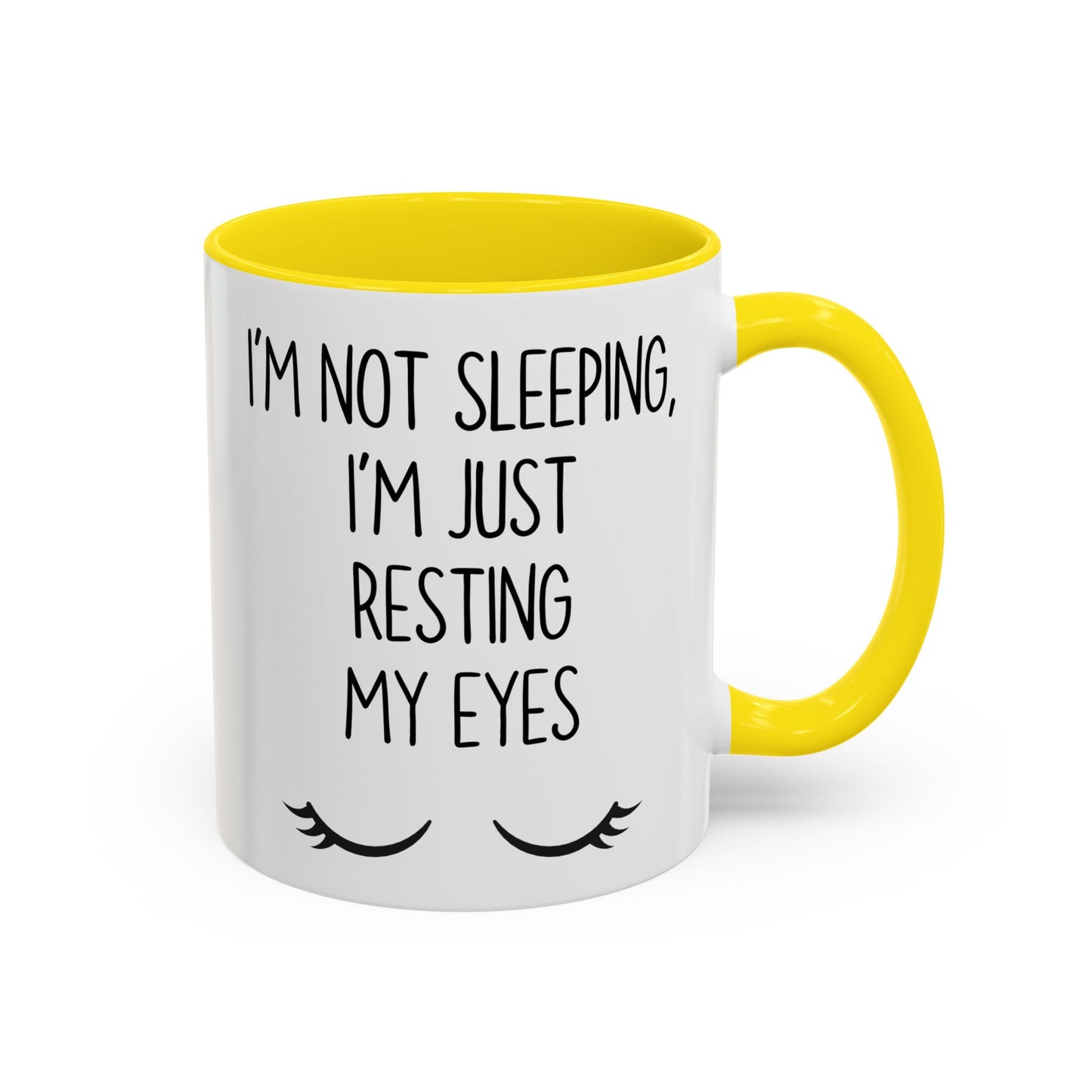 I’m Not Sleeping I’m Just Resting My Eyes Mug – Funny Sleepy Coffee Cup | Relatable Work Humor Gift