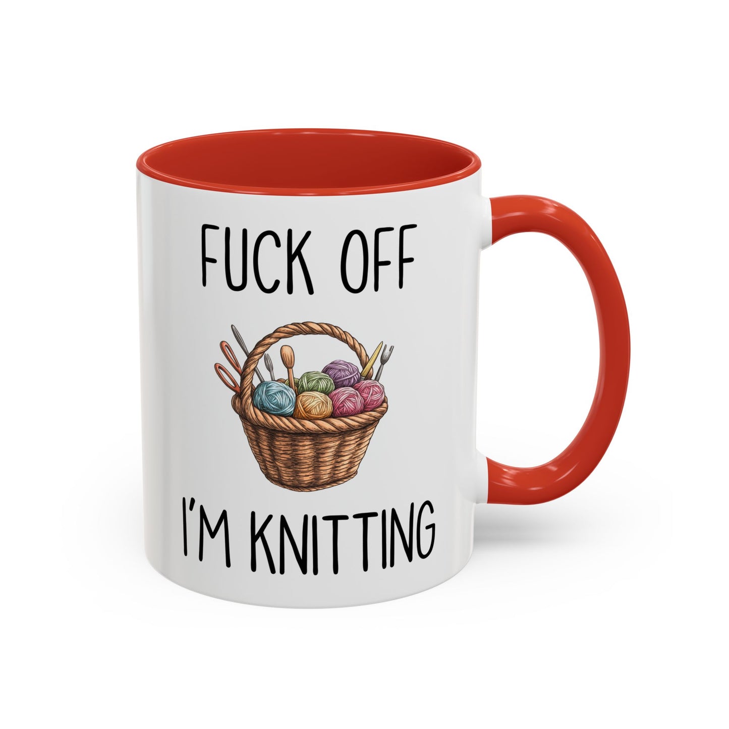 Back Off I’m Knitting Mug | Funny Knitter Gift | Custom Made Yarn Lover Coffee Cup