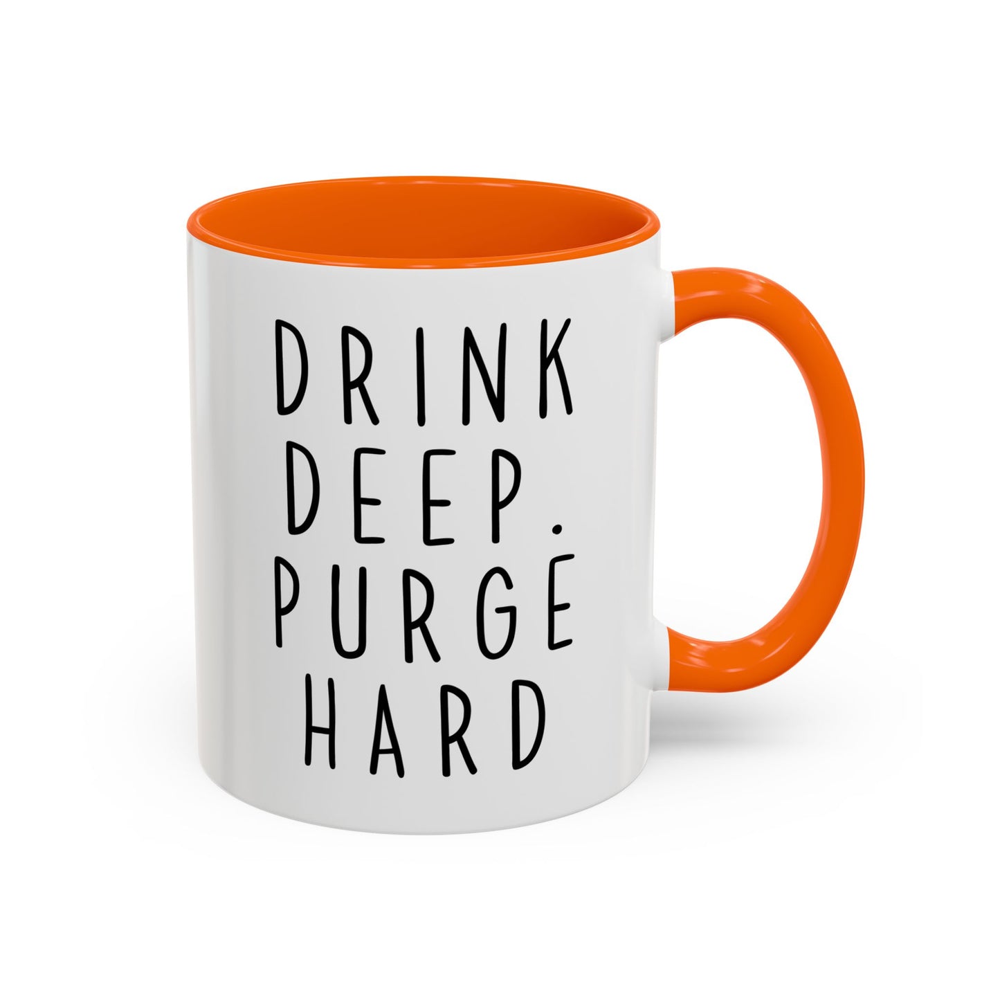 Drink Deep Purge Hard Mug | Funny Dark Humor Coffee Cup | Custom Made Gothic Gift