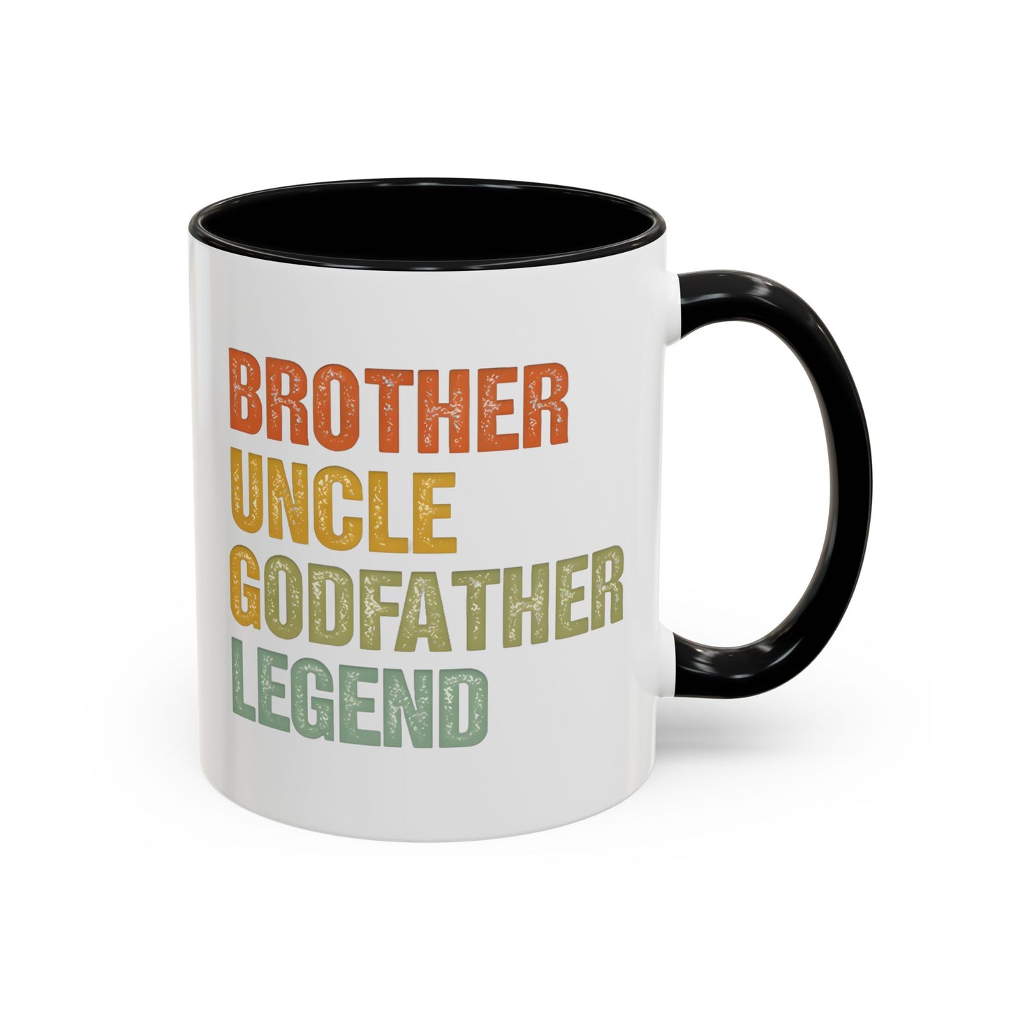 Brother Uncle Godfather Legend Mug – Retro Style Custom Made Coffee Cup for Men – Gift for Brother, Uncle, or Godfather