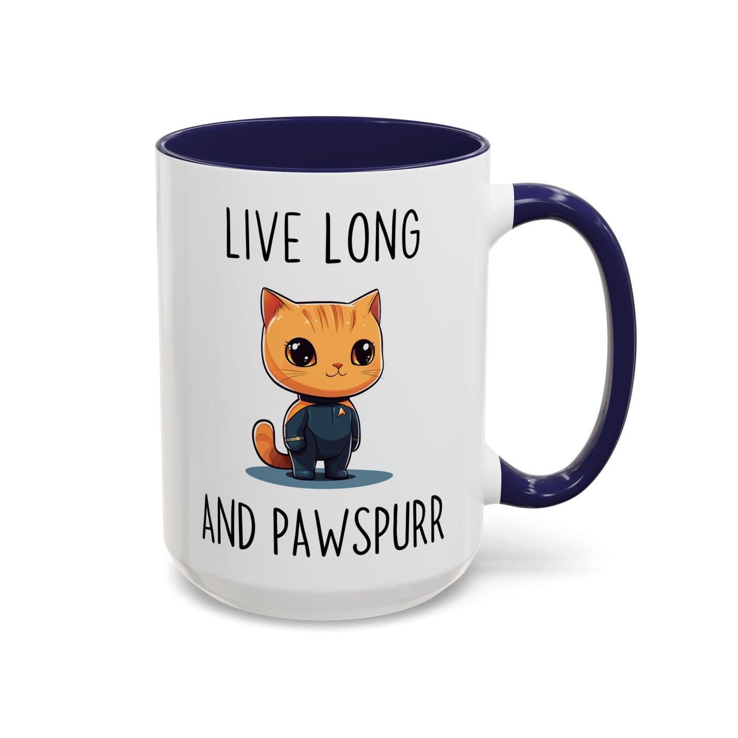 Live Long and Pawspurr Mug | Funny Cat Lover Gift | Custom Made Coffee Cup for Sci-Fi Fans