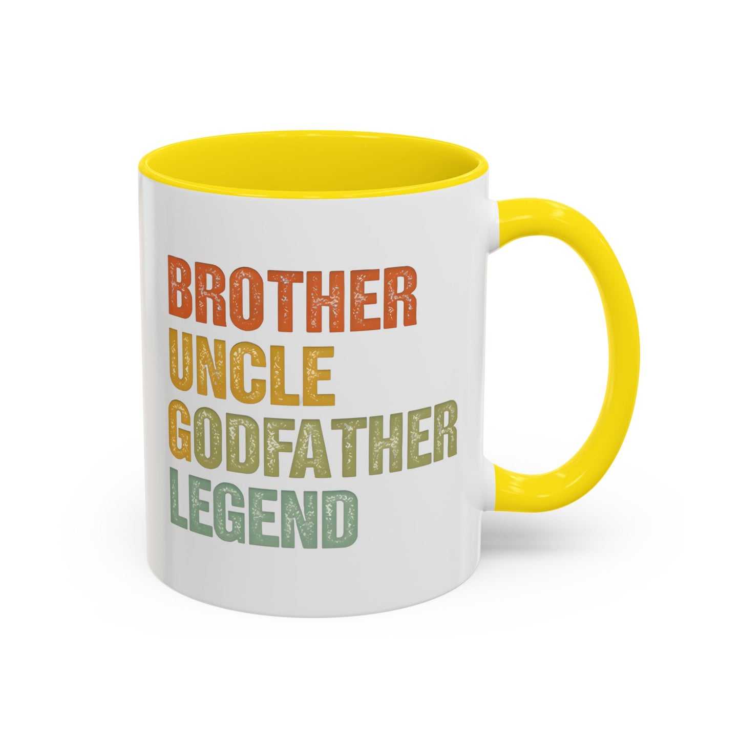 Brother Uncle Godfather Legend Mug – Retro Style Custom Made Coffee Cup for Men – Gift for Brother, Uncle, or Godfather