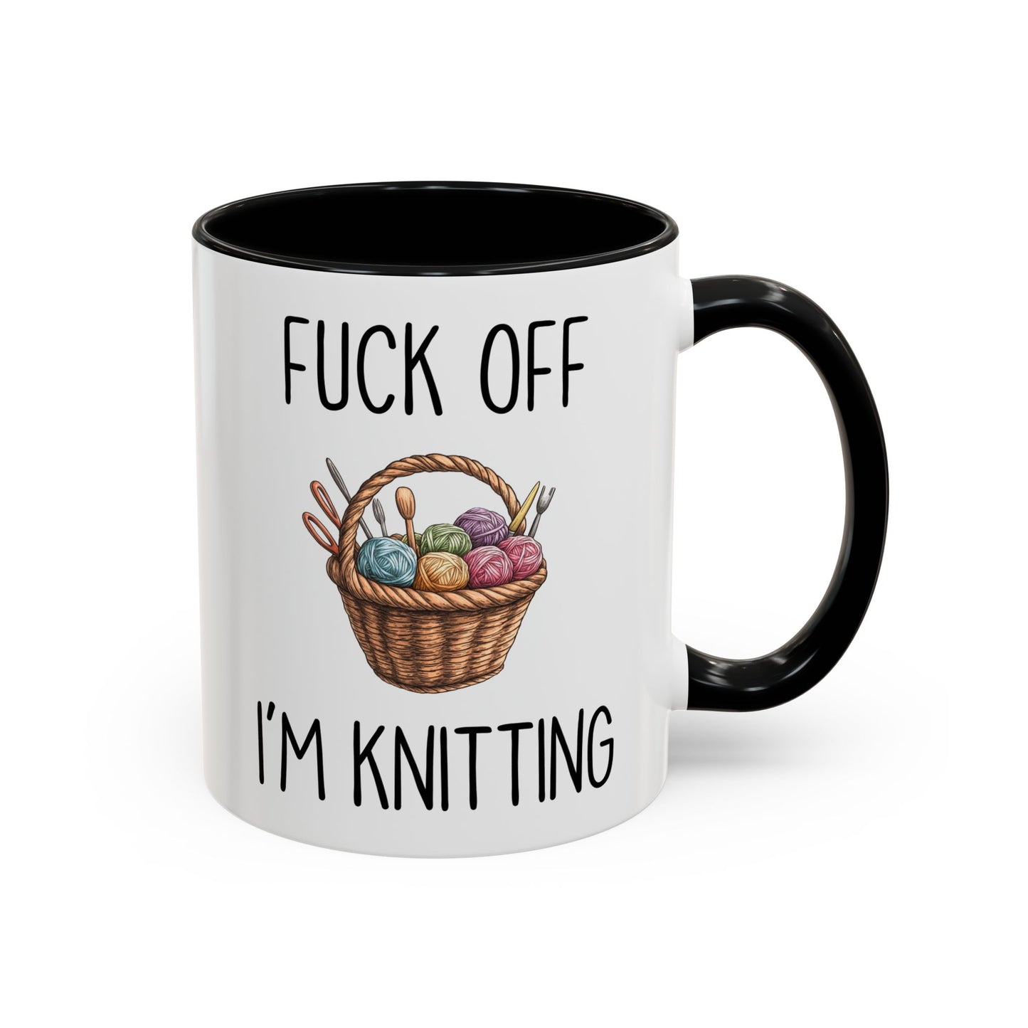 Back Off I’m Knitting Mug | Funny Knitter Gift | Custom Made Yarn Lover Coffee Cup