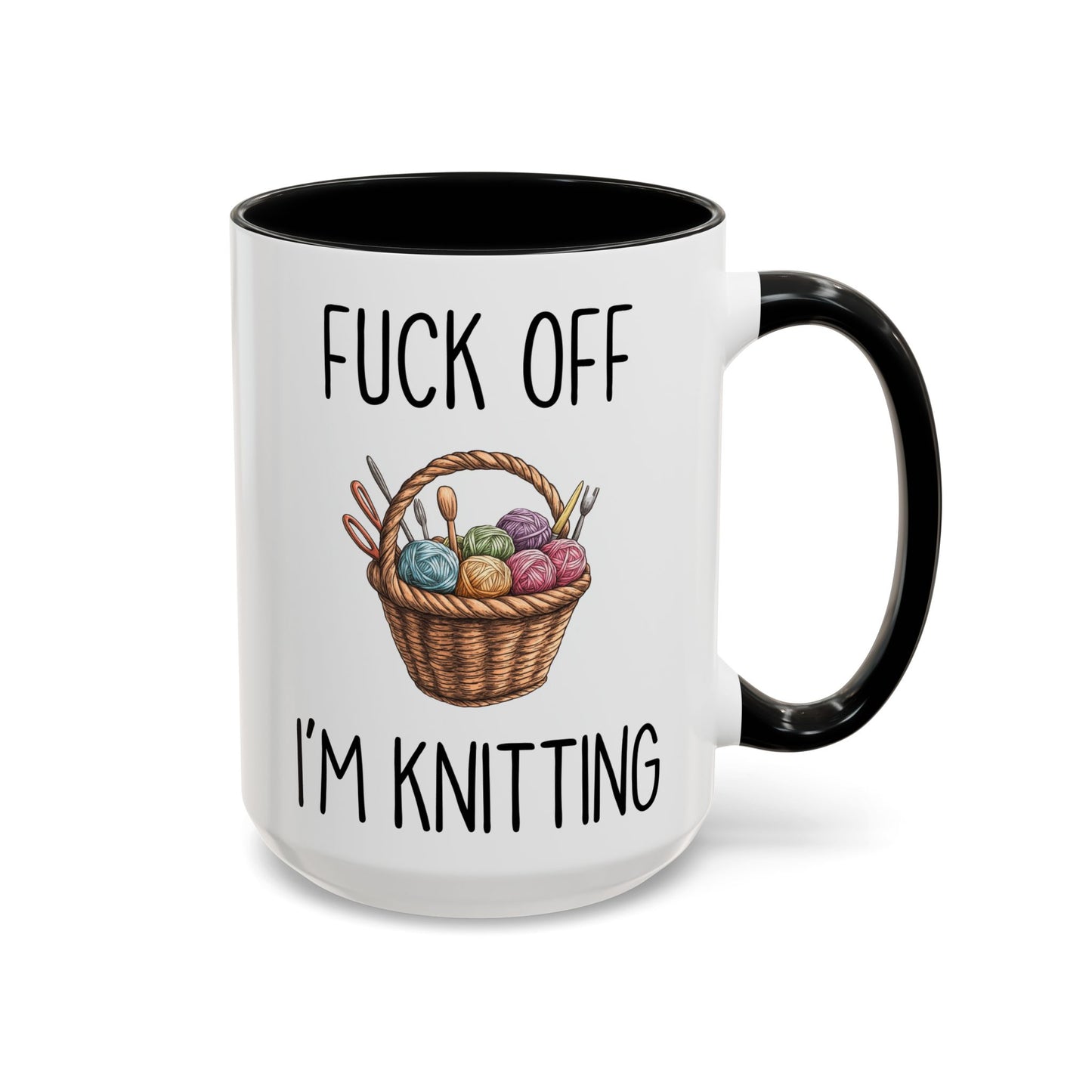 Back Off I’m Knitting Mug | Funny Knitter Gift | Custom Made Yarn Lover Coffee Cup