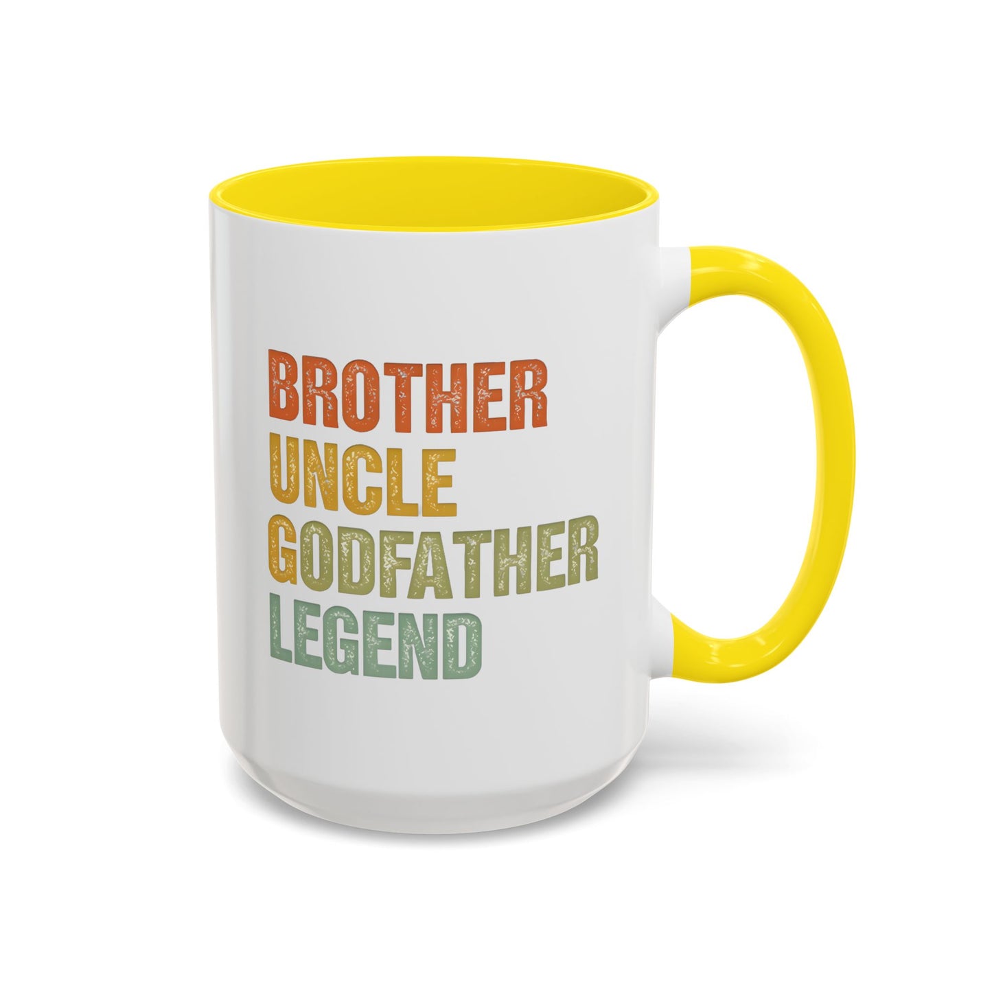 Brother Uncle Godfather Legend Mug – Retro Style Custom Made Coffee Cup for Men – Gift for Brother, Uncle, or Godfather