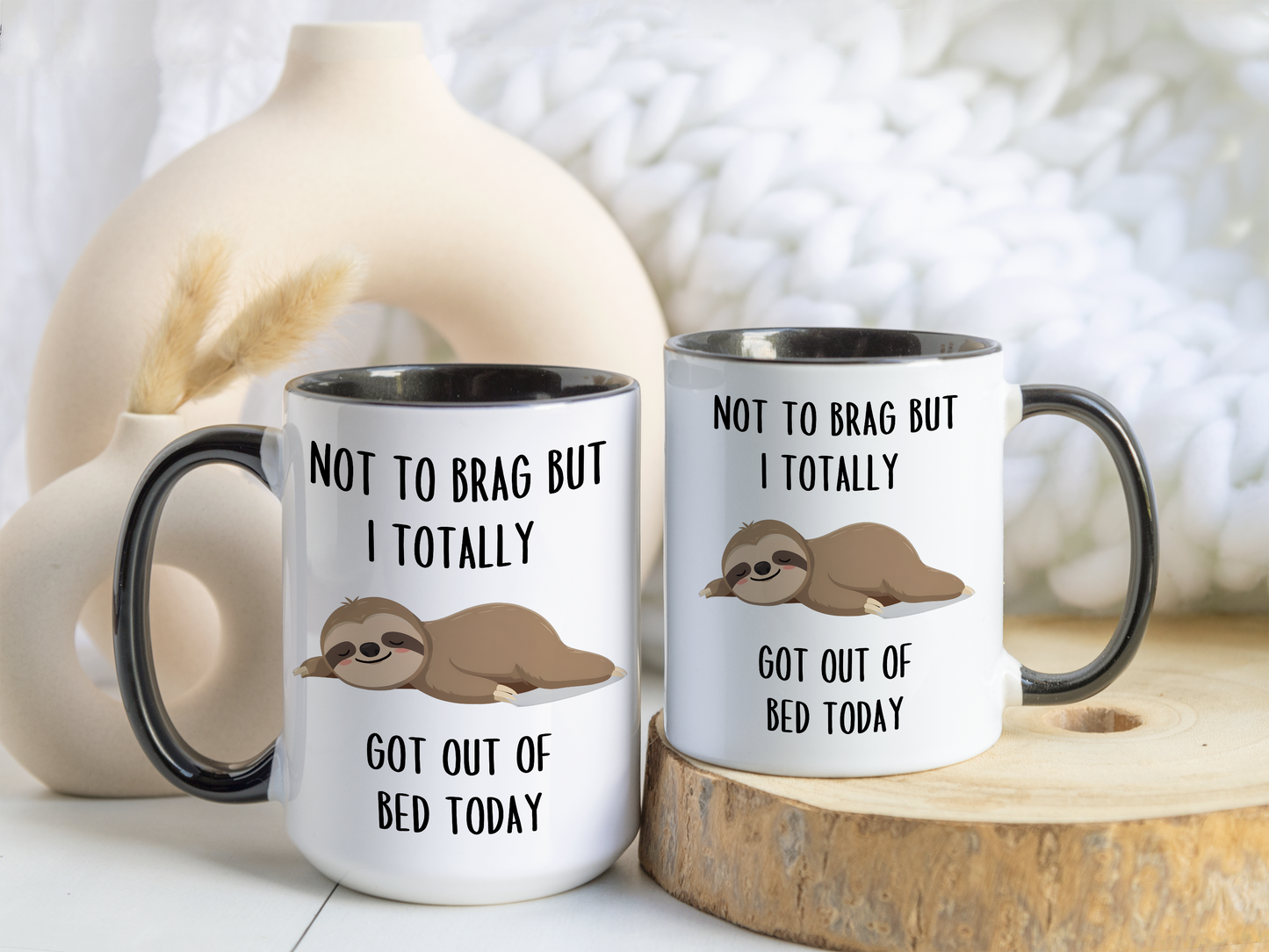 Not to Brag But I Totally Got Out of Bed Today Mug – Funny Sloth Coffee Cup | Custom Made Lazy Day Gift