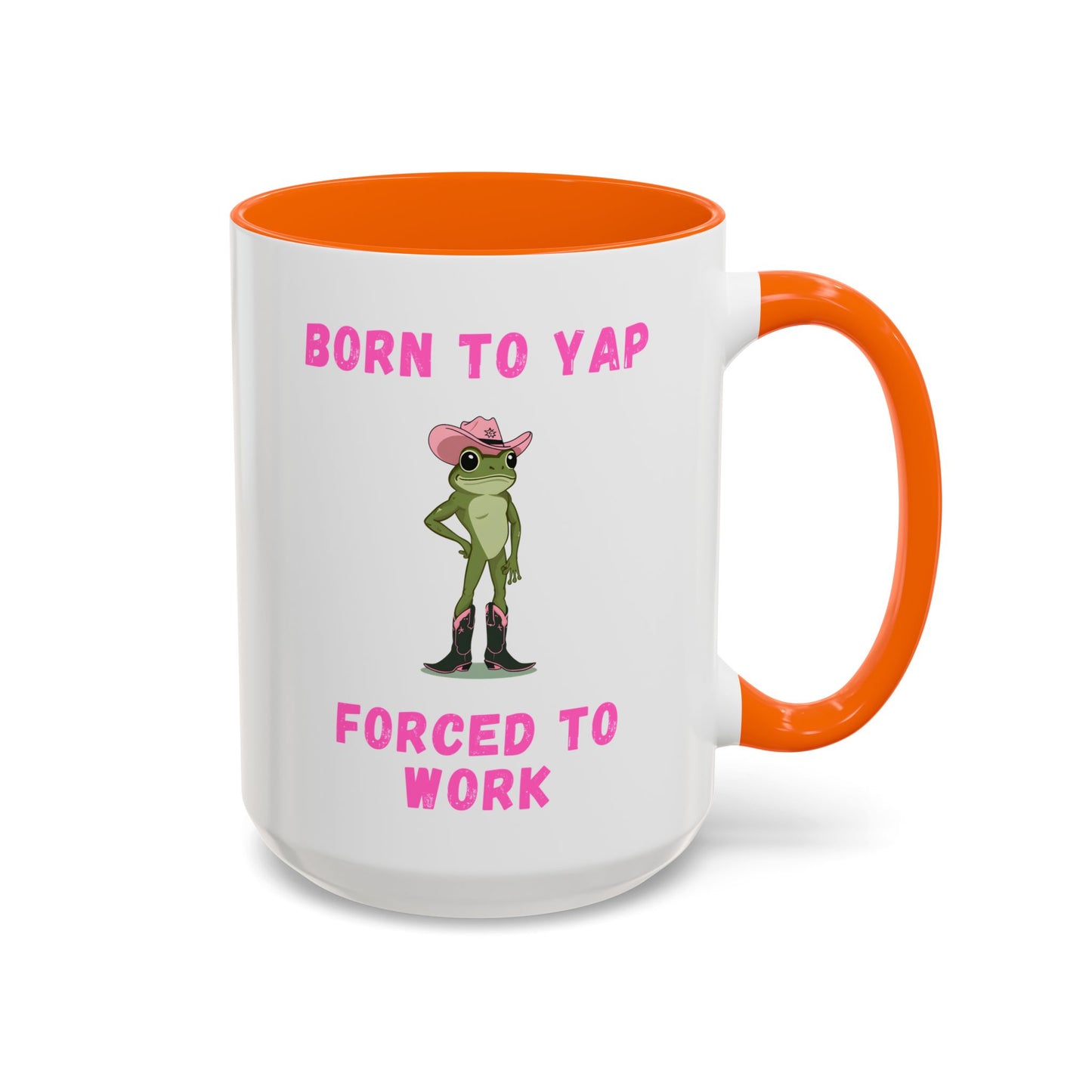 Born To Yap Forced To Work Mug | Funny Frog Coffee Cup | Custom Made Gift for Coworkers & Friends